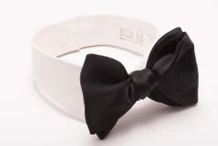 Large Black Butterfly Silk Satin Bow Tie