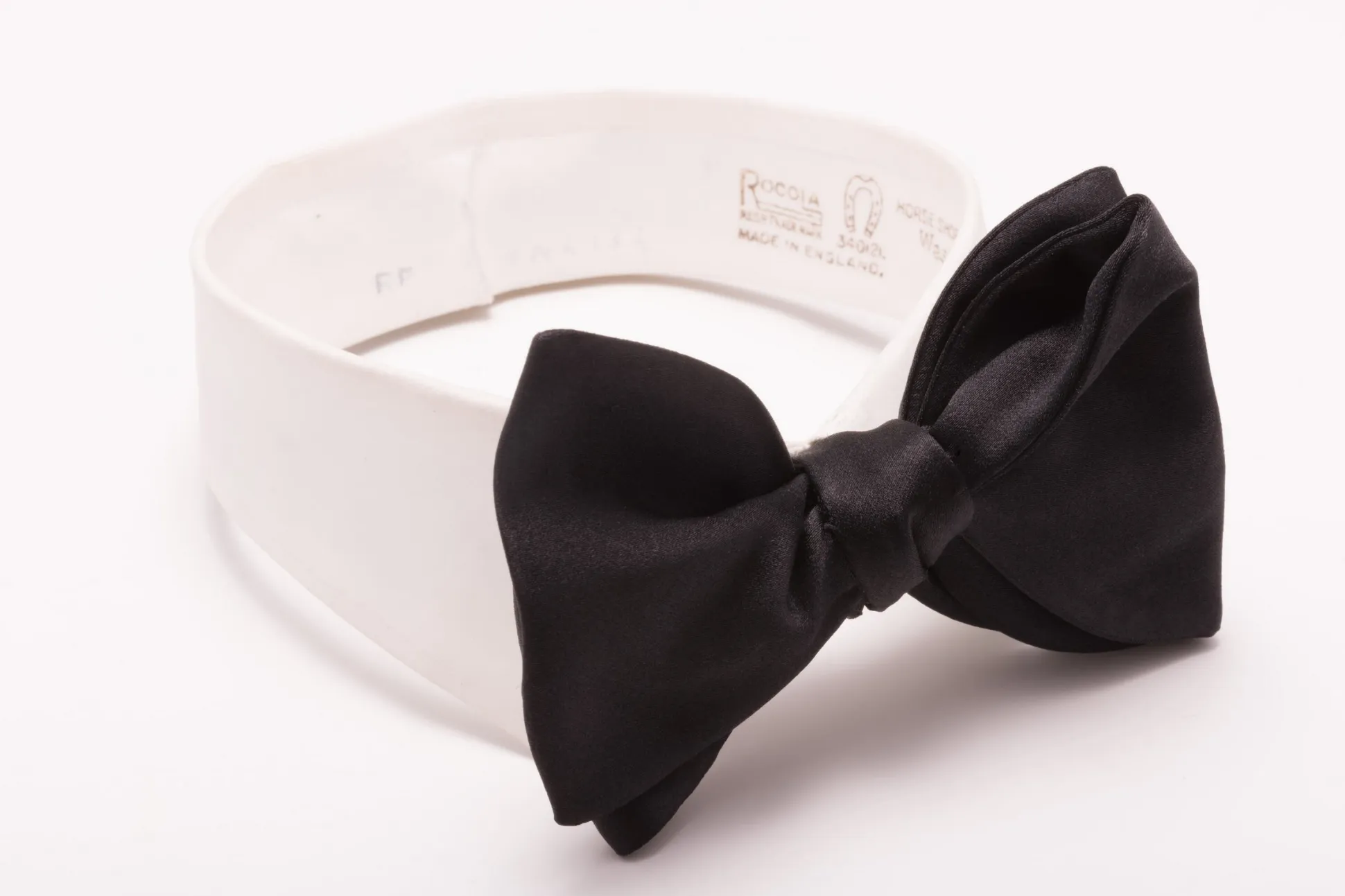 Large Black Butterfly Silk Satin Bow Tie
