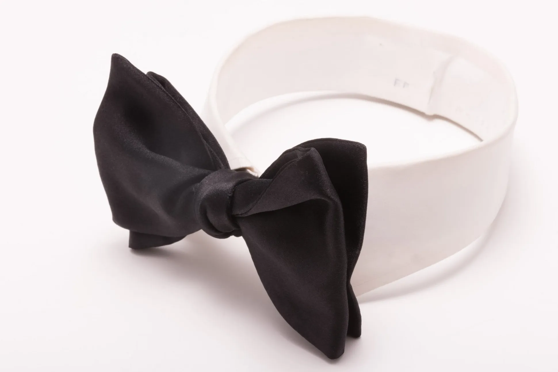 Large Black Butterfly Silk Satin Bow Tie