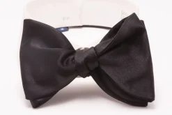 Large Black Butterfly Silk Satin Bow Tie