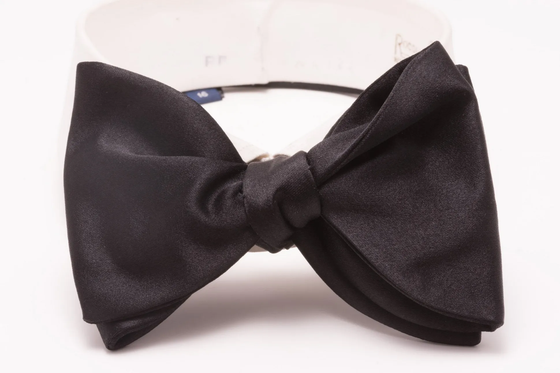 Large Black Butterfly Silk Satin Bow Tie