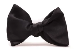 Large Black Butterfly Silk Satin Bow Tie