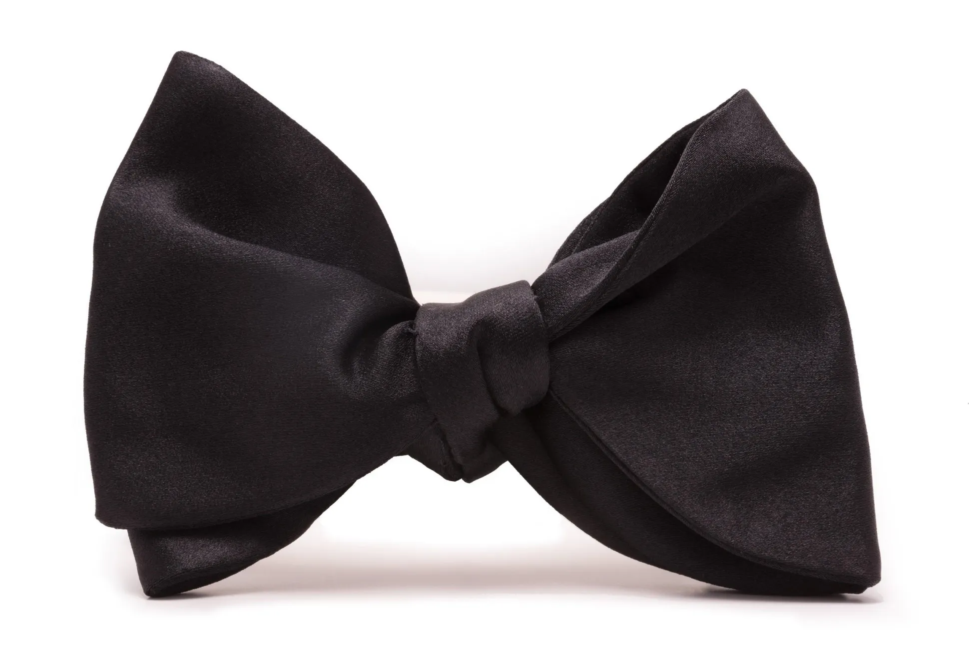 Large Black Butterfly Silk Satin Bow Tie
