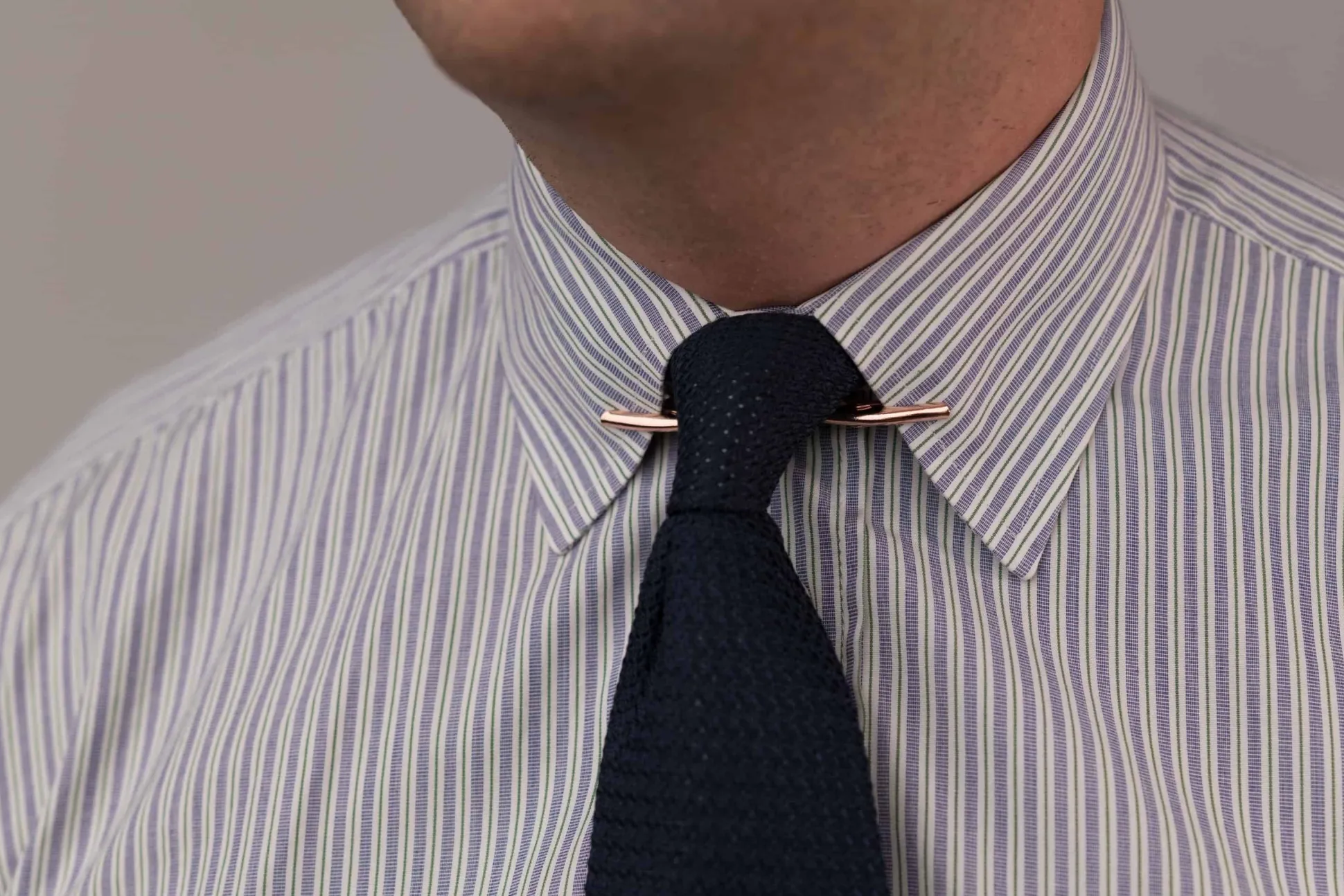 Large Rose Gold 70mm Collar Clip for Modern Medium Spread Collars