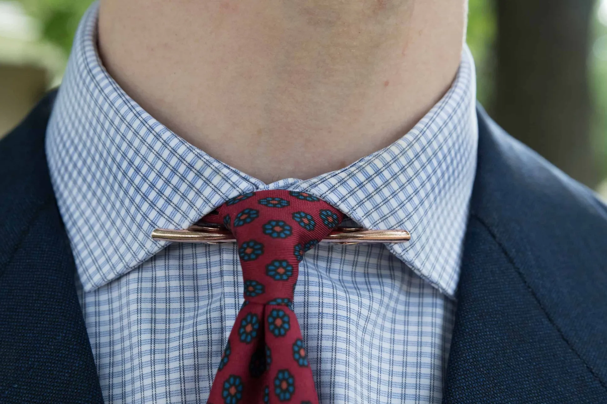 Large Rose Gold 70mm Collar Clip for Modern Medium Spread Collars