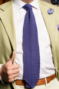 Lavender Purple Zigzag Silk Knit Tie