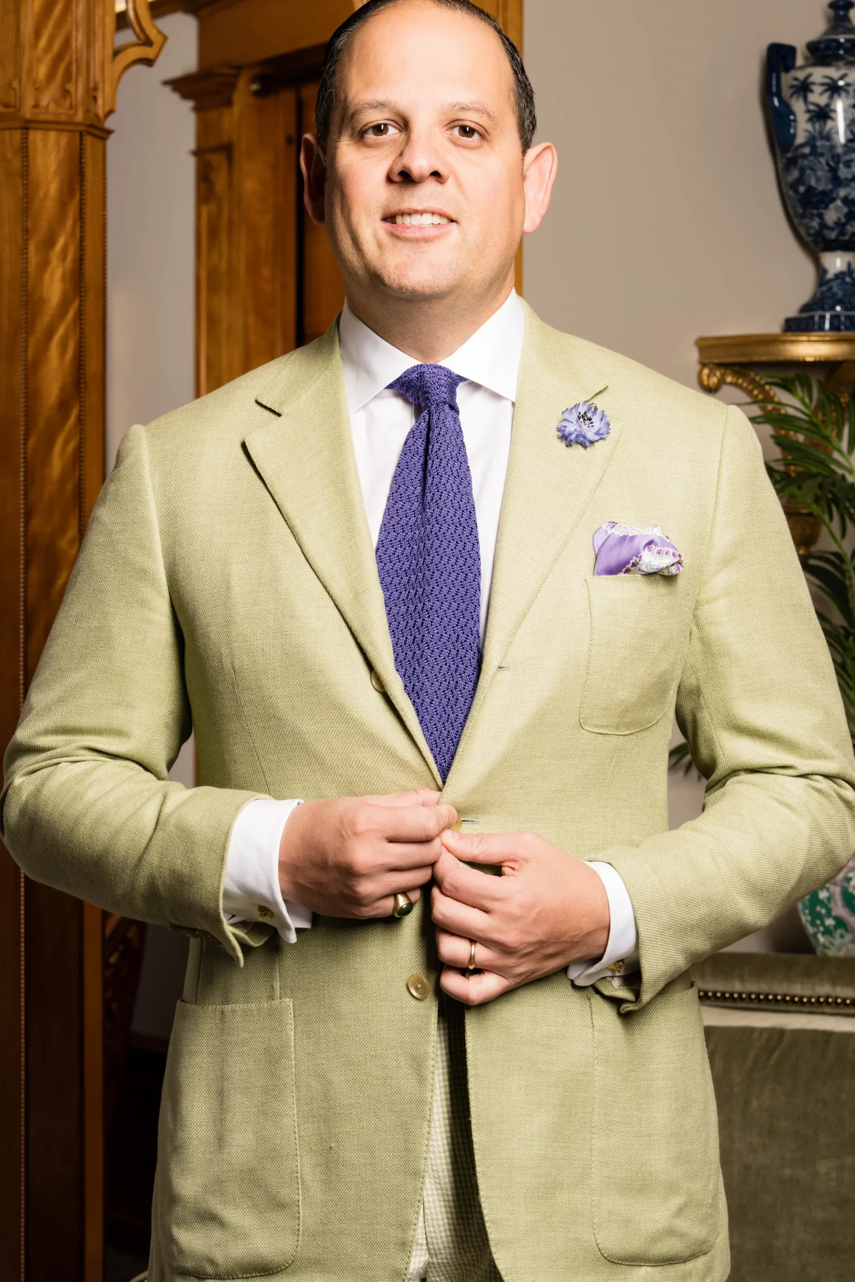 Lavender Purple Zigzag Silk Knit Tie