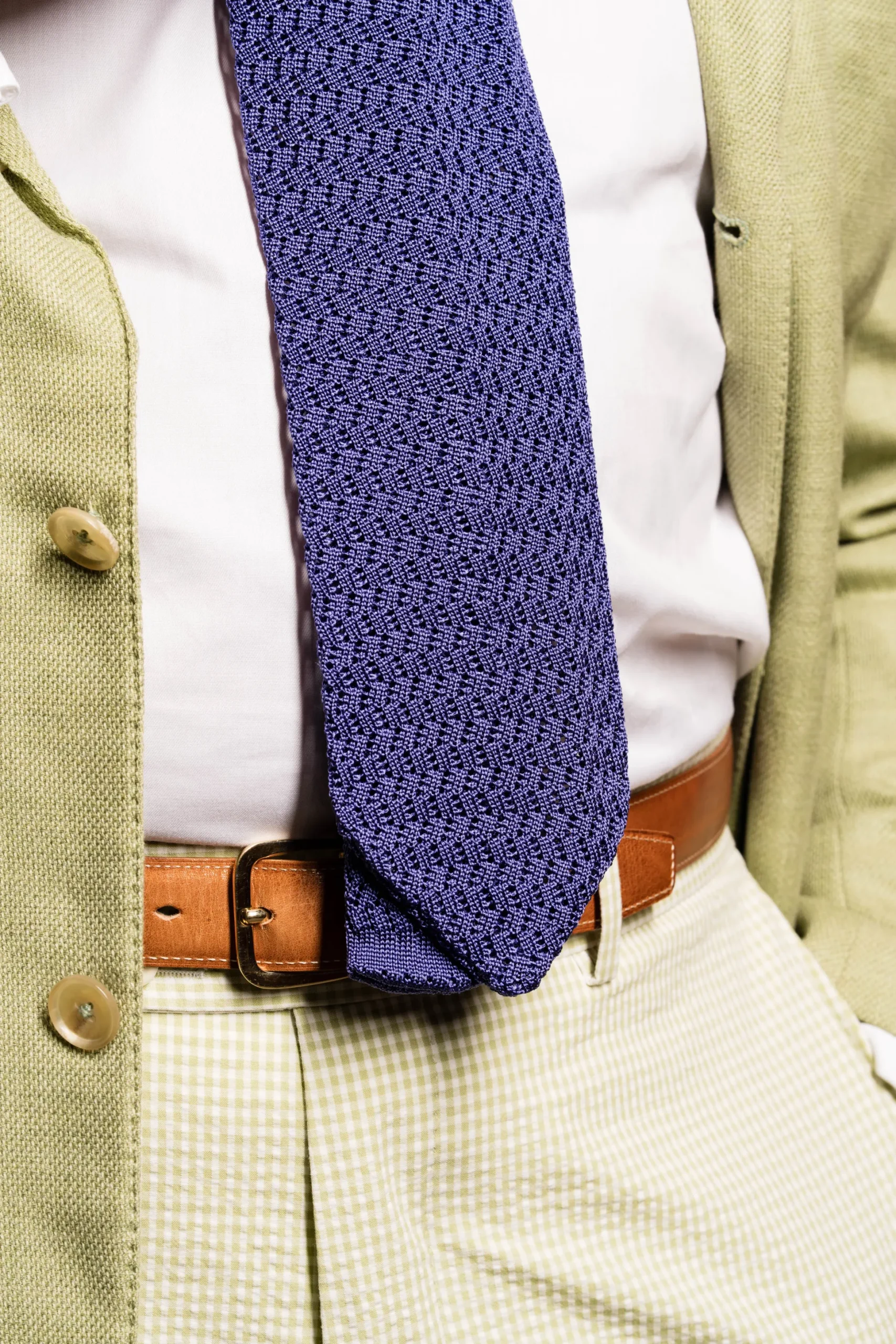 Lavender Purple Zigzag Silk Knit Tie