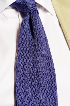 Lavender Purple Zigzag Silk Knit Tie