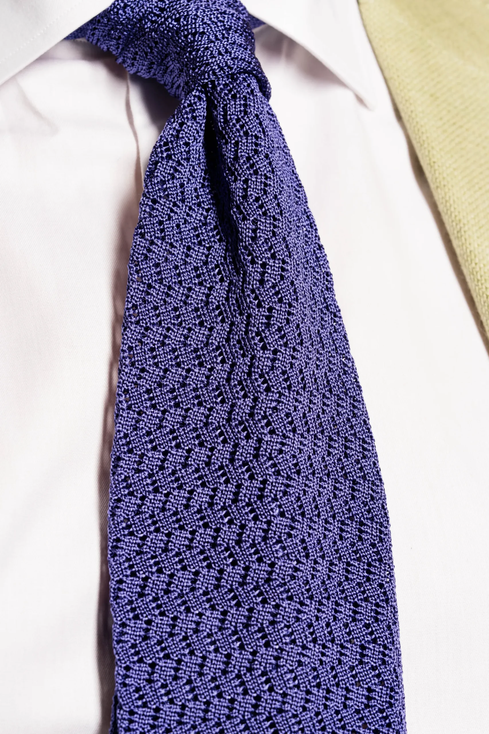 Lavender Purple Zigzag Silk Knit Tie