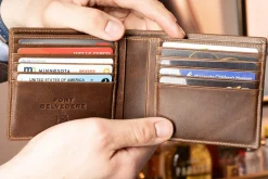 Le Grand 10 Card Antique Mahogany Leather Wallet