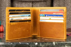 Le Grand 10 Card Vintage Gold Full-Grain Leather Wallet