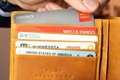 Le Grand 10 Card Vintage Gold Full-Grain Leather Wallet