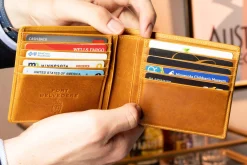 Le Grand 10 Card Vintage Gold Full-Grain Leather Wallet