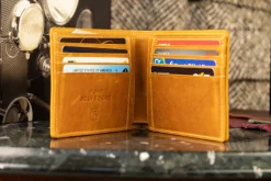 Le Grand 10 Card Vintage Gold Full-Grain Leather Wallet