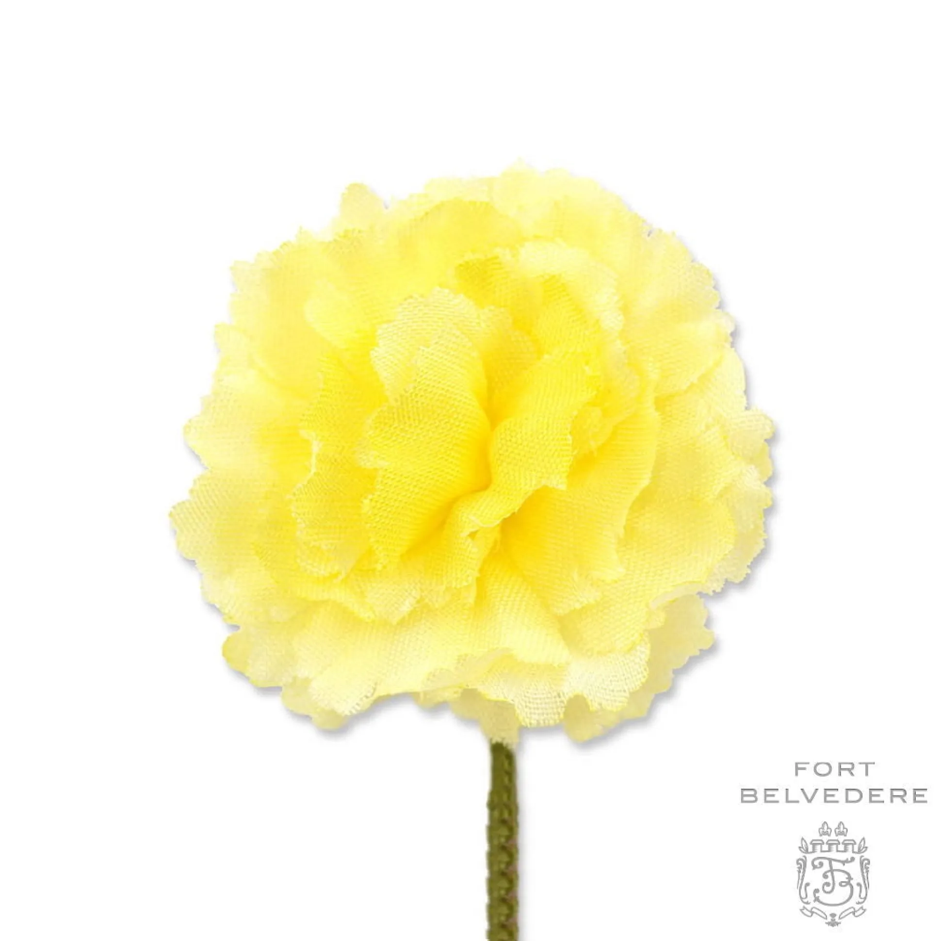 Life-Sized Bright Yellow Carnation Boutonnière Flower