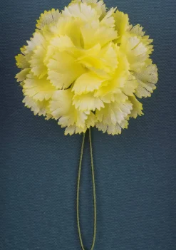 Life-Sized Bright Yellow Carnation Boutonnière Flower