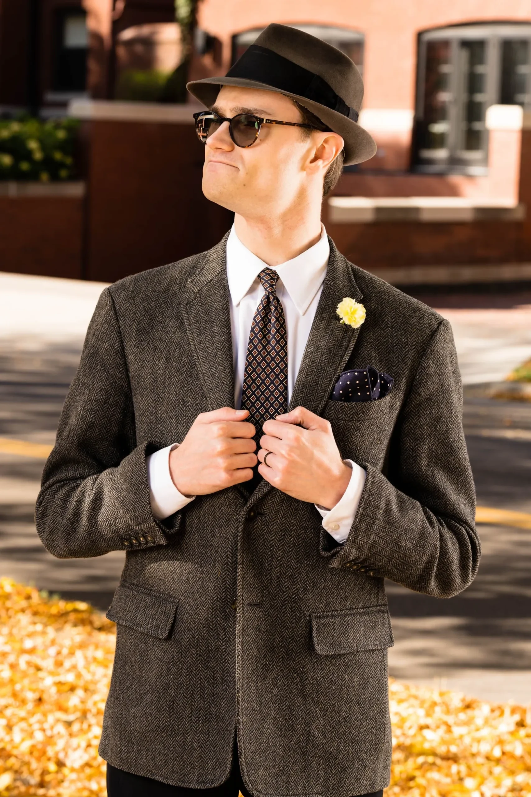 Life-Sized Bright Yellow Carnation Boutonnière Flower