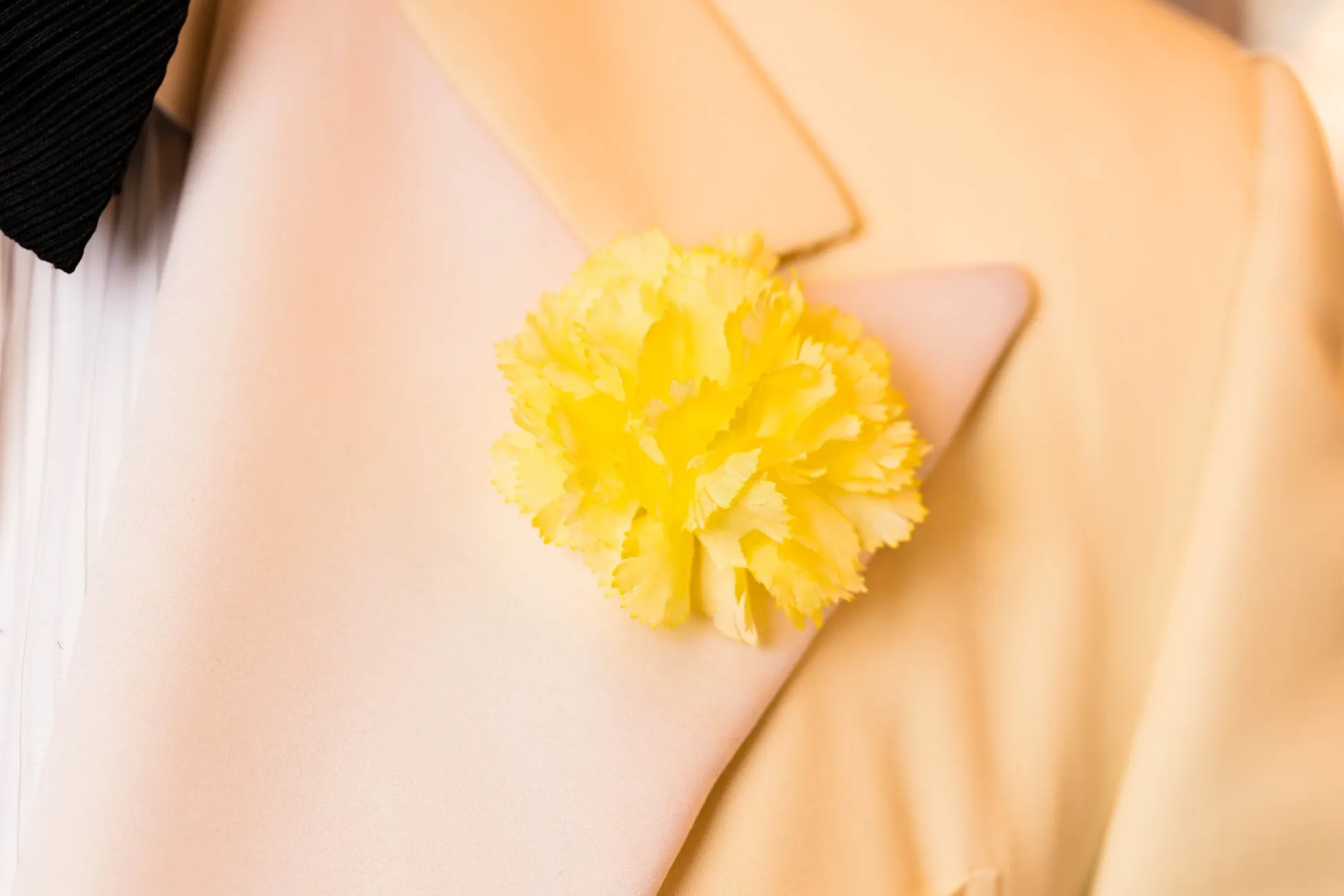 Life-Sized Bright Yellow Carnation Boutonnière Flower