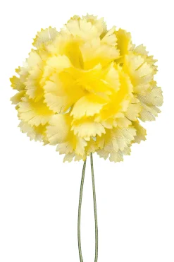Life-Sized Bright Yellow Carnation Boutonnière Flower