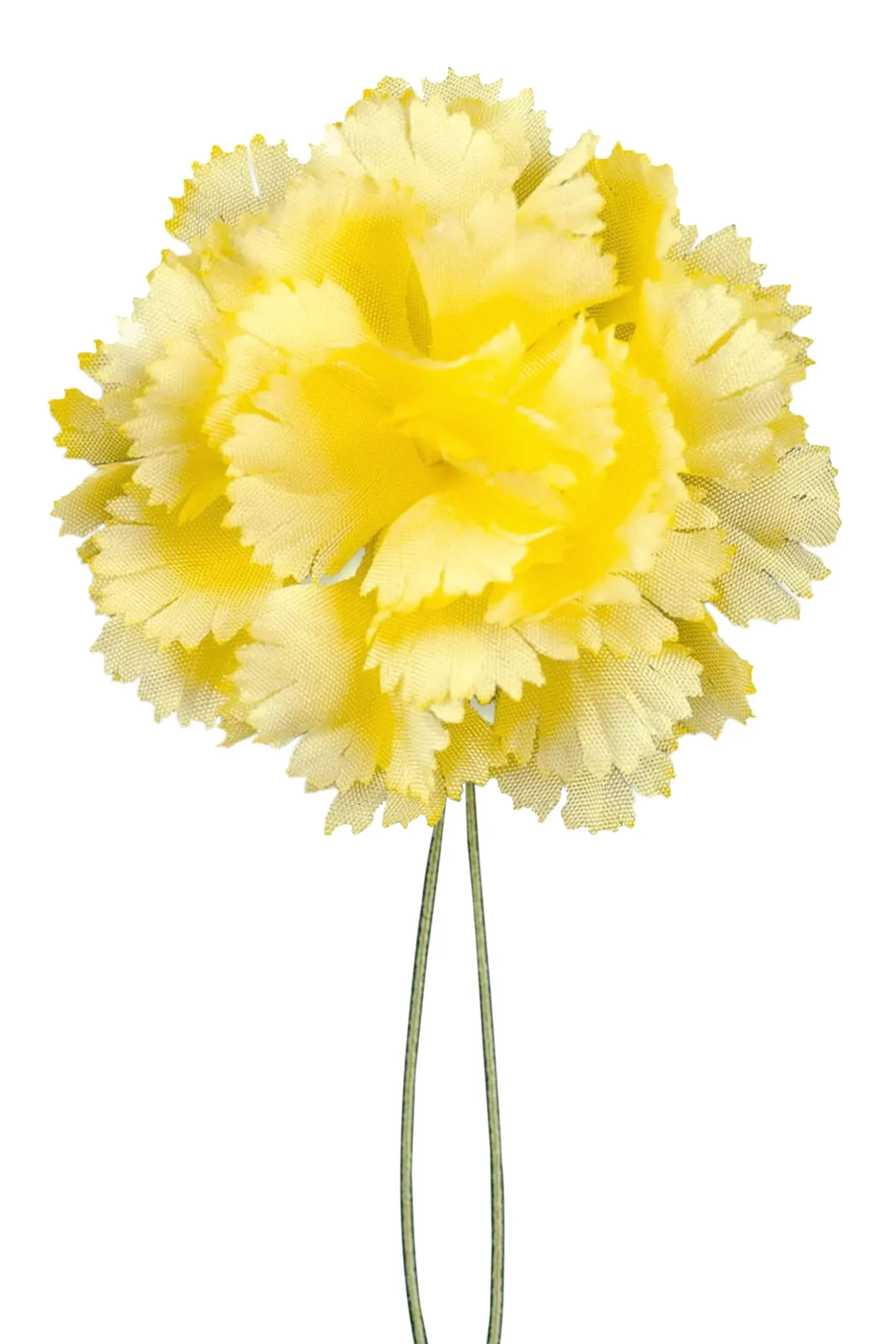Life-Sized Bright Yellow Carnation Boutonnière Flower
