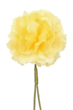 Life-Sized Bright Yellow Carnation Boutonnière Flower