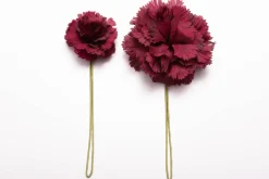 Life-Sized Burgundy Carnation Boutonnière Flower