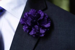 Life-Sized Dark Purple Carnation Boutonnière Flower