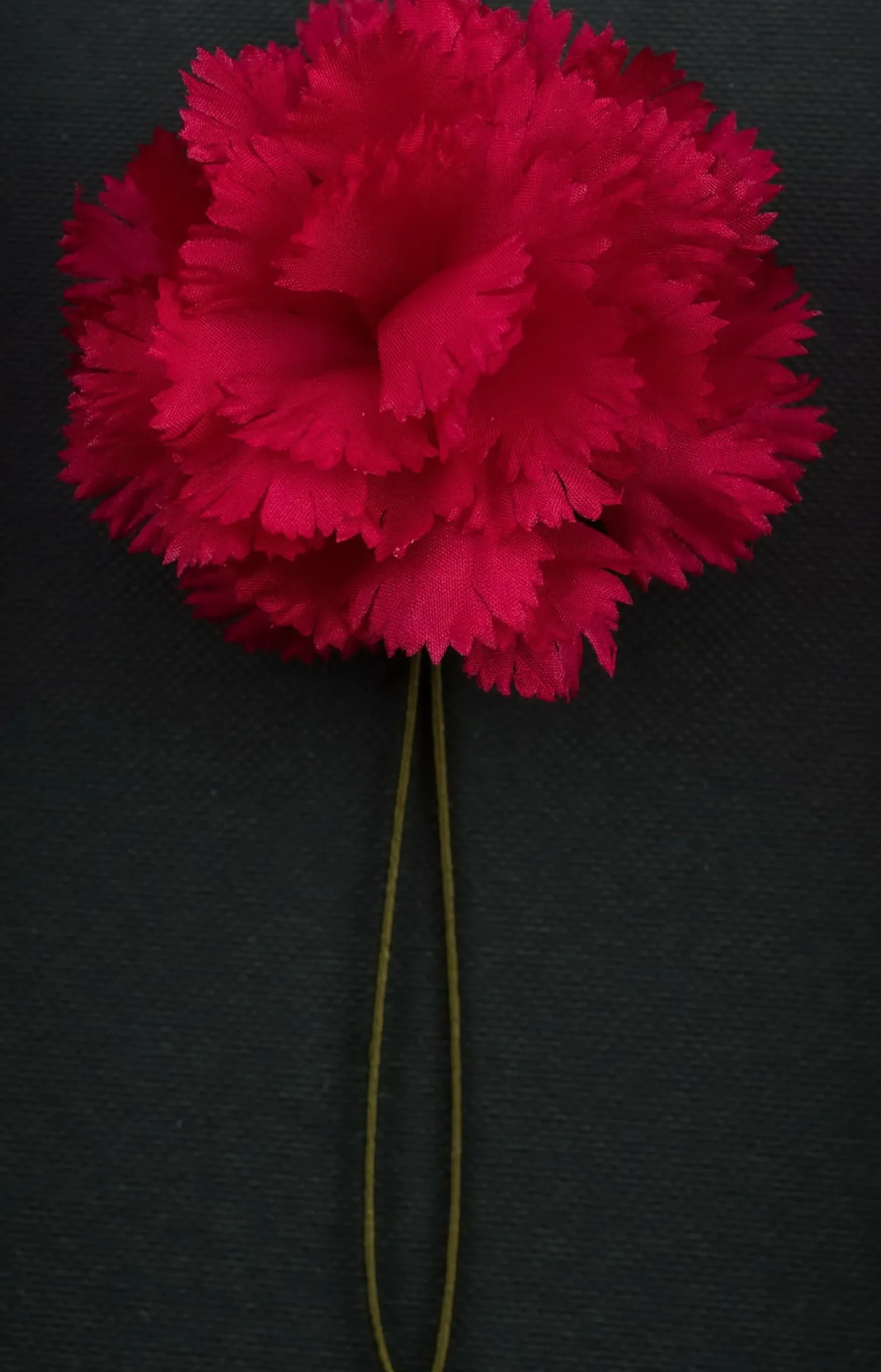 Life-Sized Dark Red Carnation Boutonnière Flower