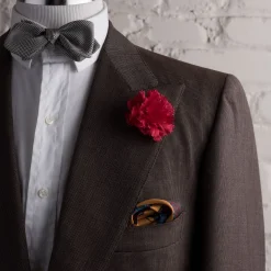 Life-Sized Dark Red Carnation Boutonnière Flower