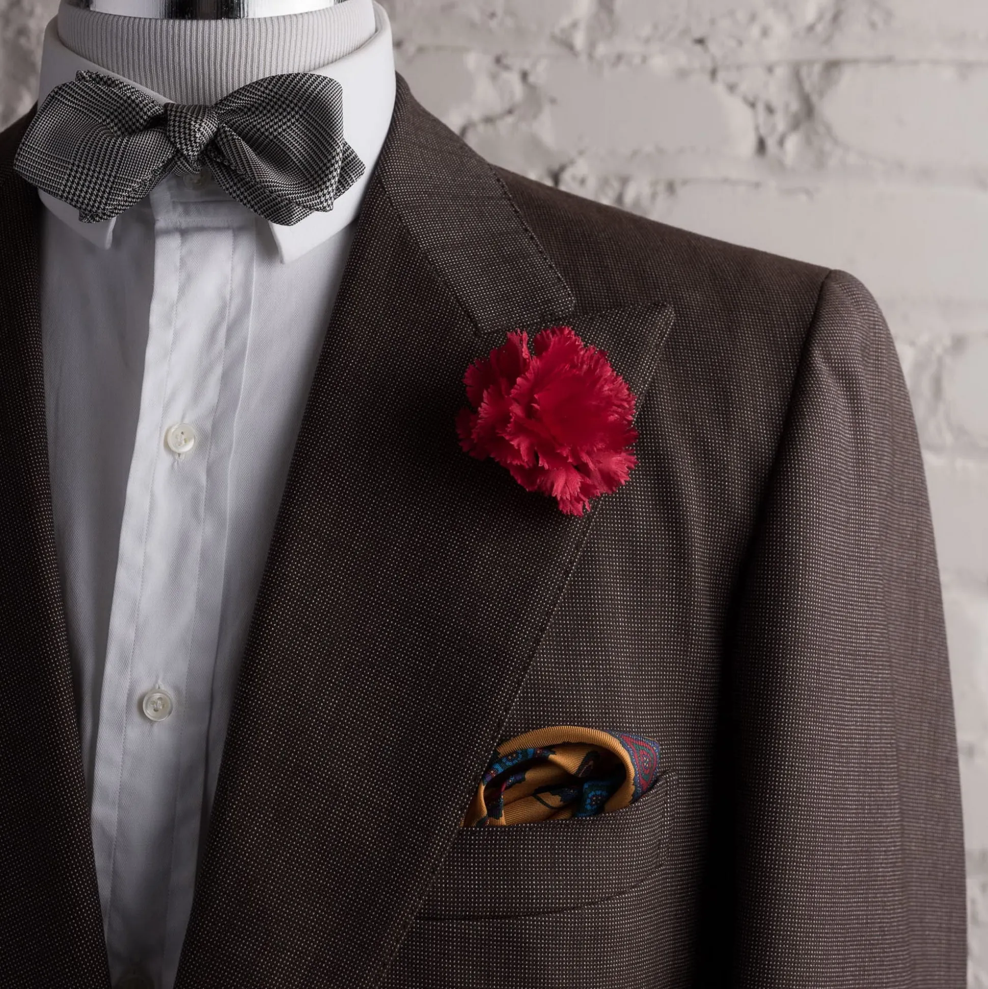 Life-Sized Dark Red Carnation Boutonnière Flower