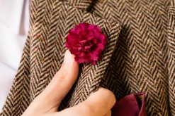 Life-Sized Dark Red Carnation Boutonnière Flower