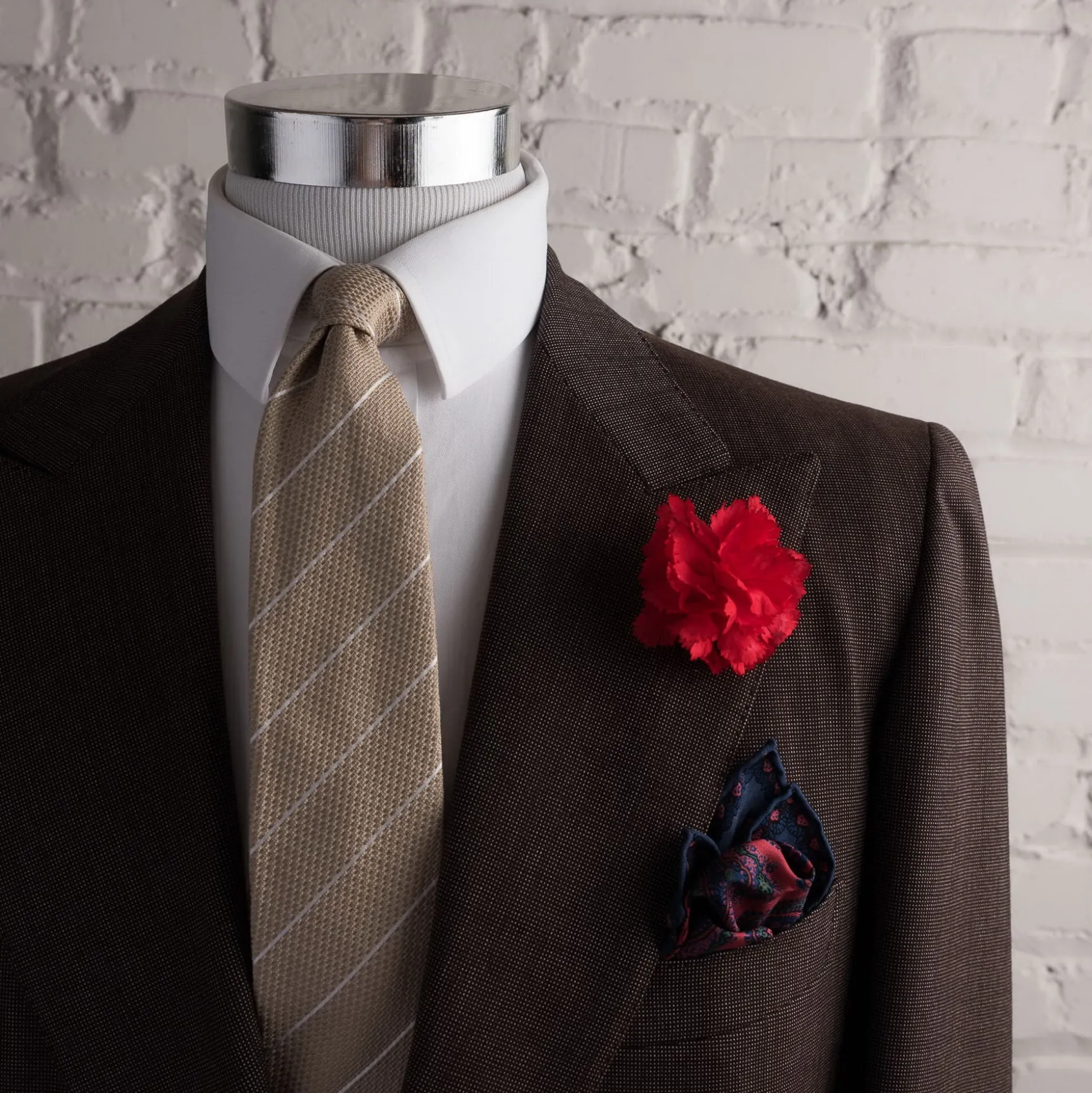 Life-Sized Dark Red Carnation Boutonnière Flower