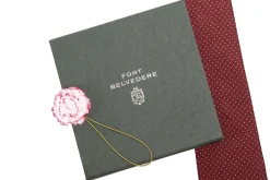 Life-Sized Magenta-Edged White Carnation Boutonnière