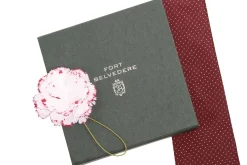 Life-Sized Magenta-Edged White Carnation Boutonnière