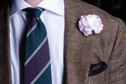Life-Sized Magenta-Edged White Carnation Boutonnière