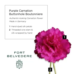 Life-Sized Purple Carnation Boutonnière Flower