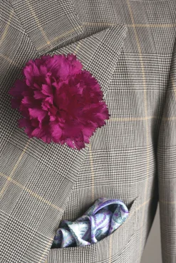 Life-Sized Purple Carnation Boutonnière Flower