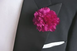 Life-Sized Purple Carnation Boutonnière Flower