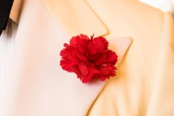 Life-Size Red Carnation Boutonnière Flower