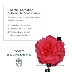 Life-Size Red Carnation Boutonnière Flower
