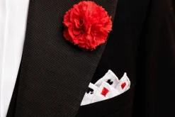 Life-Size Red Carnation Boutonnière Flower