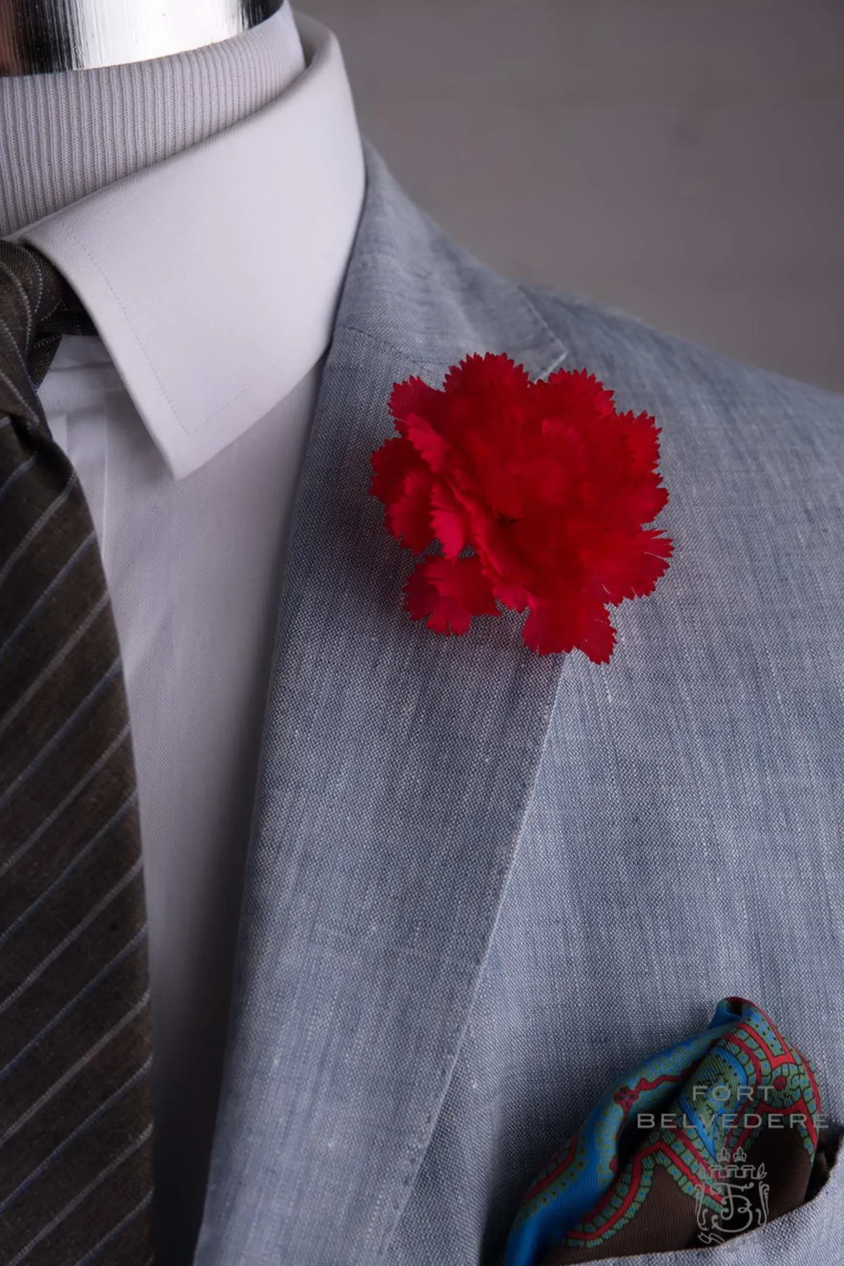 Life-Size Red Carnation Boutonnière Flower
