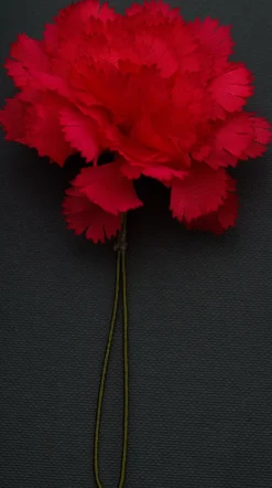 Life-Size Red Carnation Boutonnière Flower