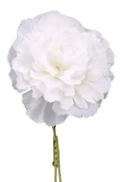 Life-Size White Carnation Boutonnière Flower