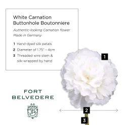 Life-Size White Carnation Boutonnière Flower