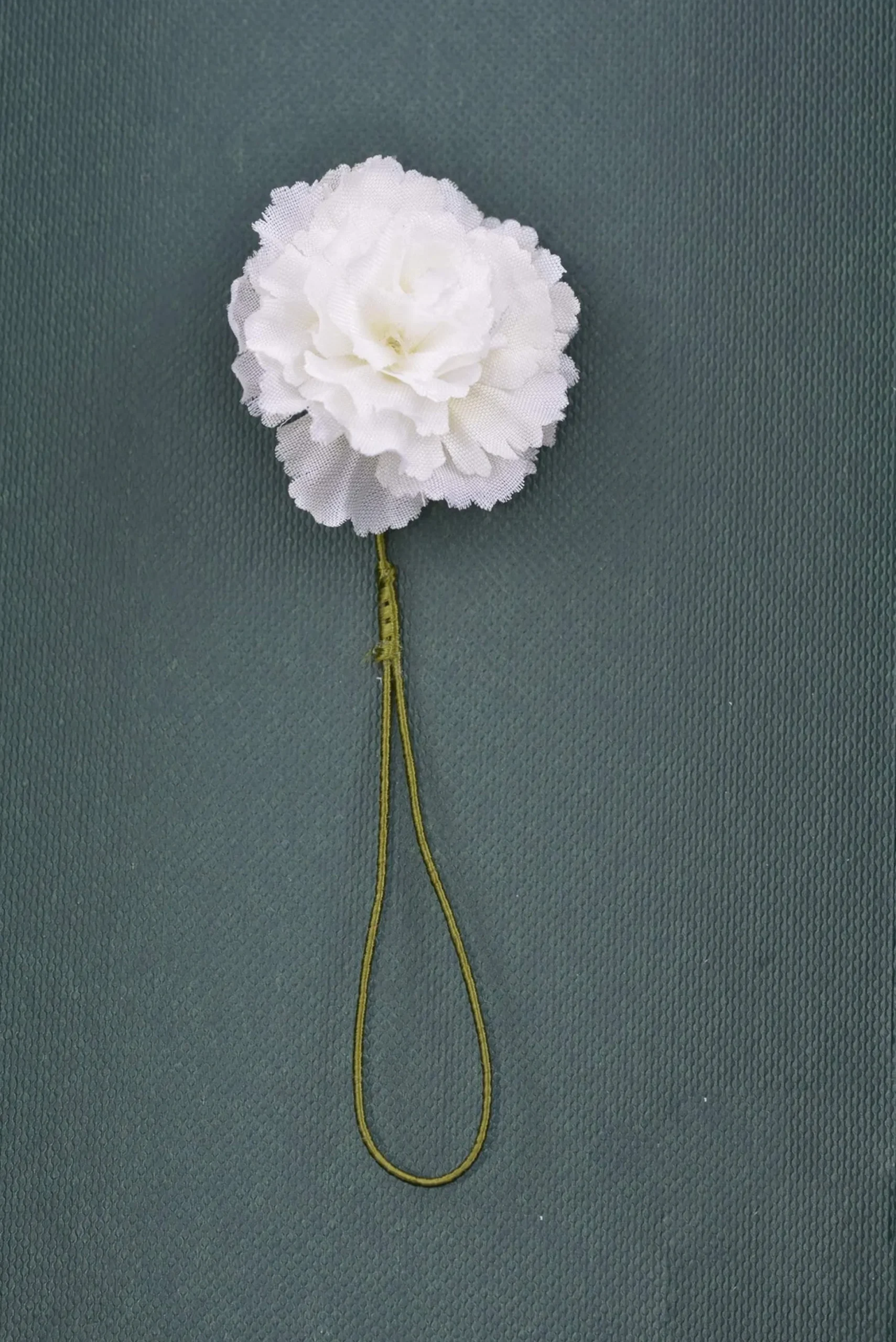 Life-Size White Carnation Boutonnière Flower