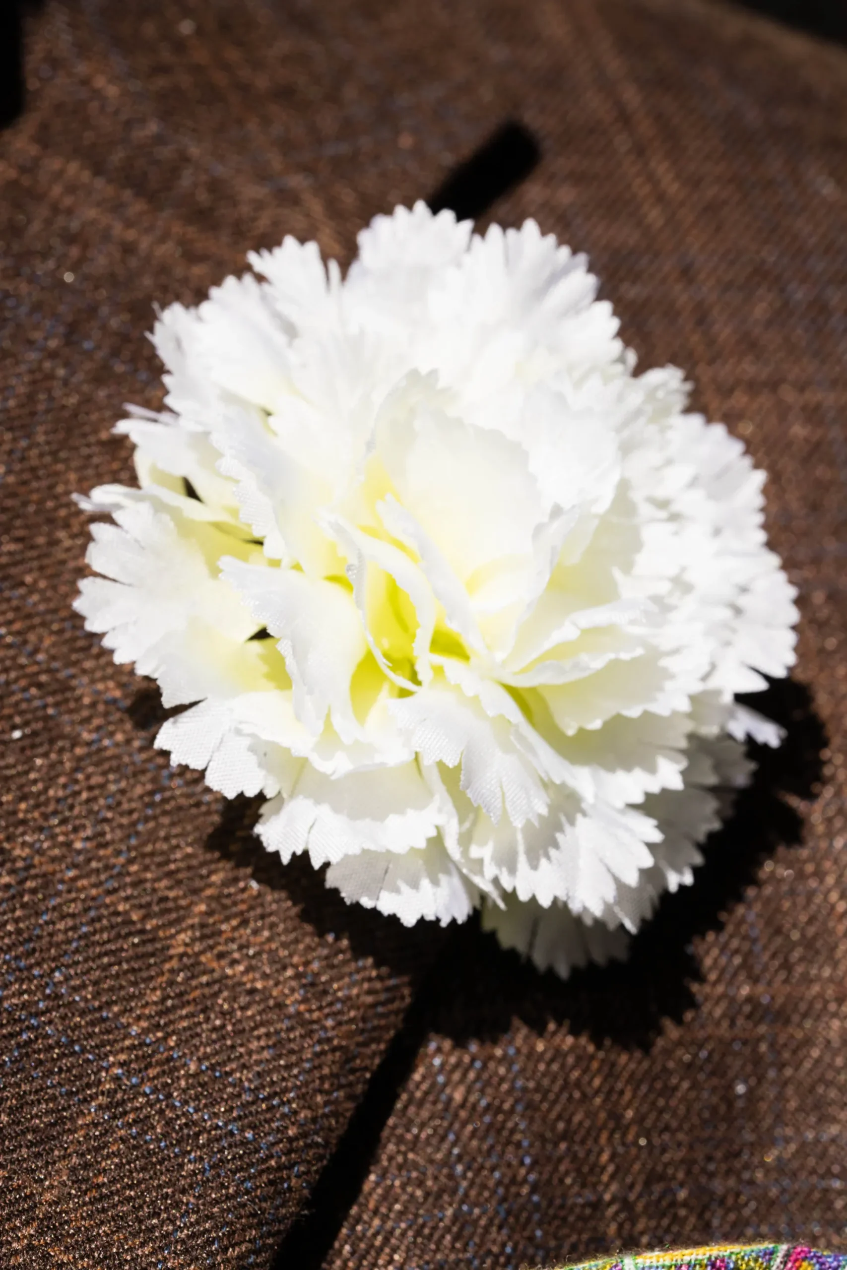 Life-Size White Carnation Boutonnière Flower