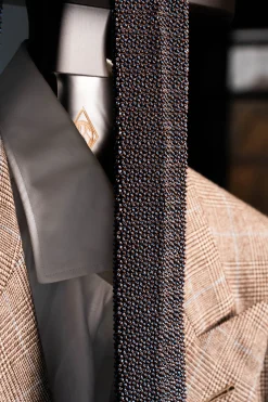 Light Blue & Brown Two-Tone Silk Knit Tie