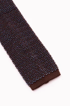 Light Blue & Brown Two-Tone Silk Knit Tie
